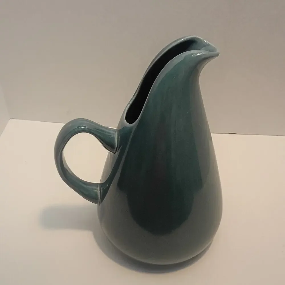 VTG Russel Wright Steubenville American MCM Water Pitcher Seafoam Blue 10.5